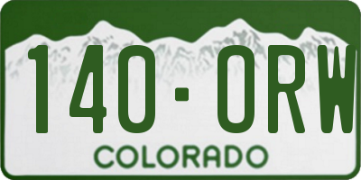CO license plate 140ORW