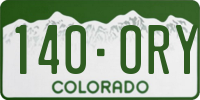 CO license plate 140ORY