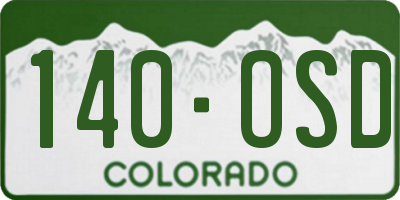 CO license plate 140OSD