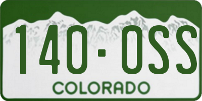 CO license plate 140OSS