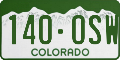 CO license plate 140OSW