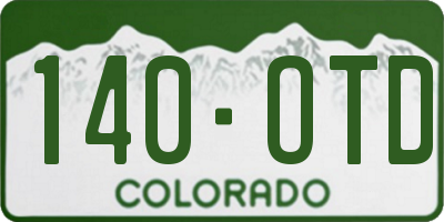 CO license plate 140OTD