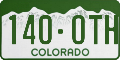CO license plate 140OTH