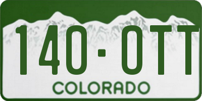 CO license plate 140OTT