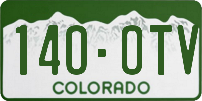 CO license plate 140OTV