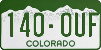 CO license plate 140OUF