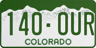 CO license plate 140OUR