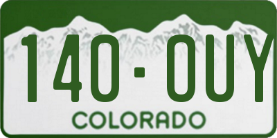 CO license plate 140OUY
