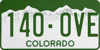 CO license plate 140OVE