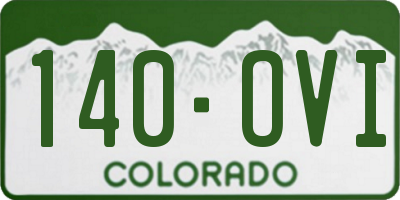 CO license plate 140OVI