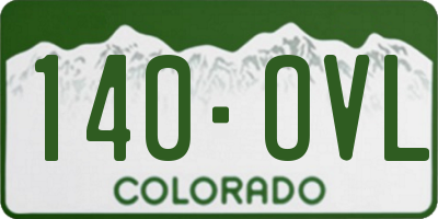 CO license plate 140OVL