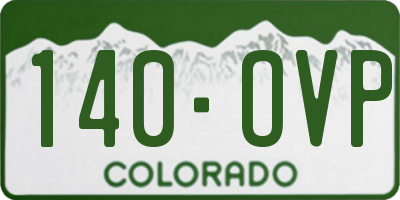 CO license plate 140OVP