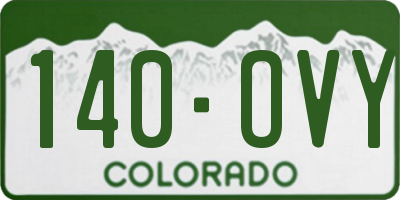 CO license plate 140OVY