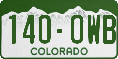 CO license plate 140OWB