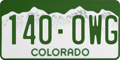 CO license plate 140OWG