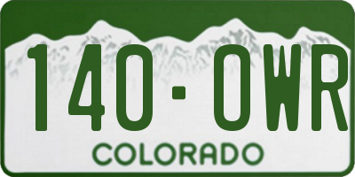 CO license plate 140OWR
