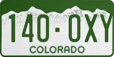 CO license plate 140OXY