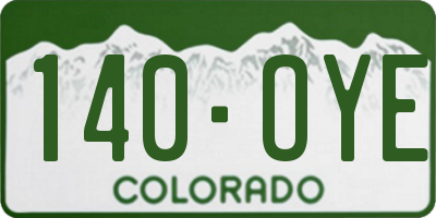 CO license plate 140OYE