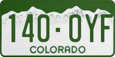 CO license plate 140OYF