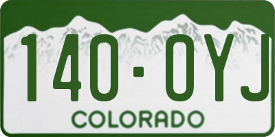 CO license plate 140OYJ