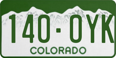 CO license plate 140OYK