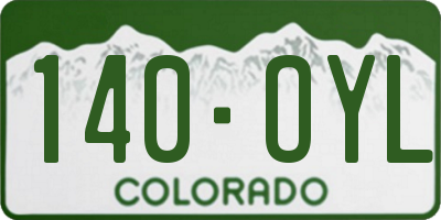 CO license plate 140OYL