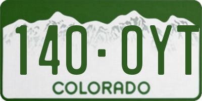 CO license plate 140OYT
