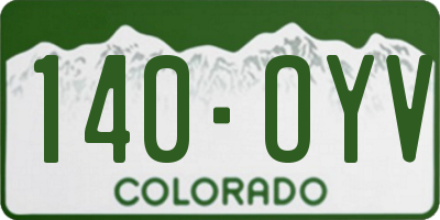 CO license plate 140OYV