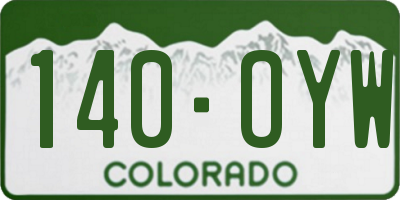 CO license plate 140OYW