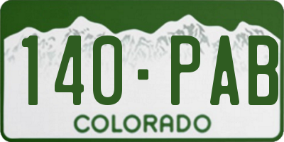 CO license plate 140PAB