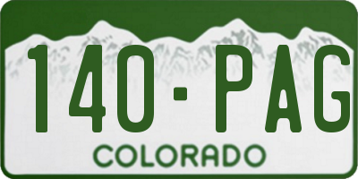 CO license plate 140PAG