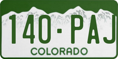 CO license plate 140PAJ