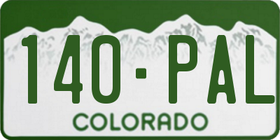 CO license plate 140PAL