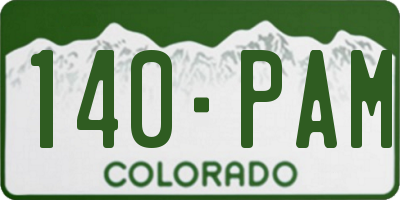 CO license plate 140PAM