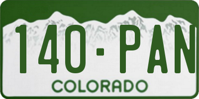 CO license plate 140PAN