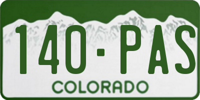 CO license plate 140PAS