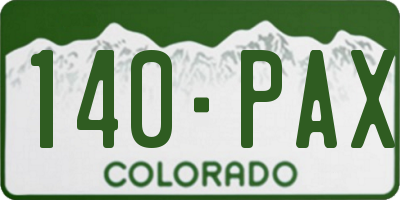 CO license plate 140PAX