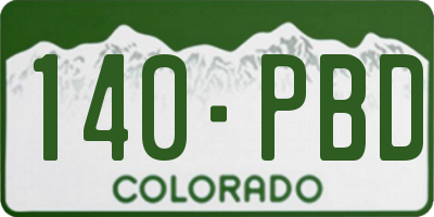 CO license plate 140PBD
