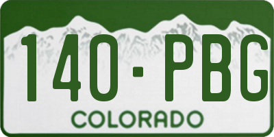 CO license plate 140PBG