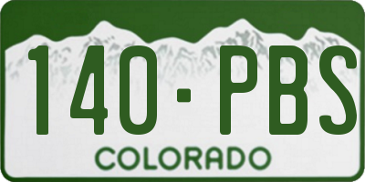 CO license plate 140PBS