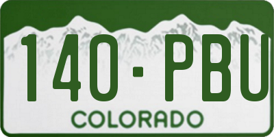 CO license plate 140PBU