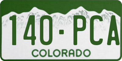 CO license plate 140PCA