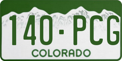 CO license plate 140PCG