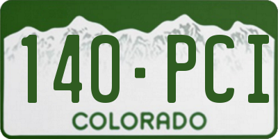 CO license plate 140PCI