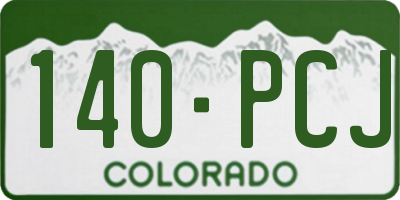 CO license plate 140PCJ