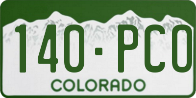 CO license plate 140PCO