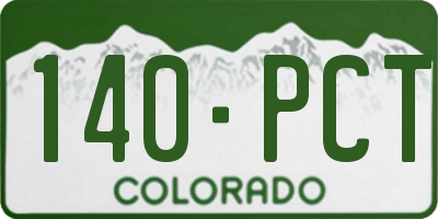 CO license plate 140PCT