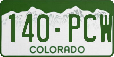 CO license plate 140PCW
