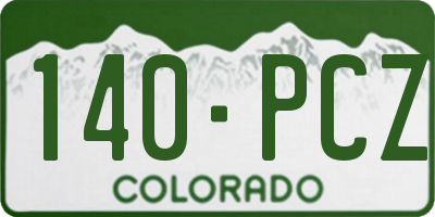 CO license plate 140PCZ