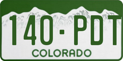 CO license plate 140PDT